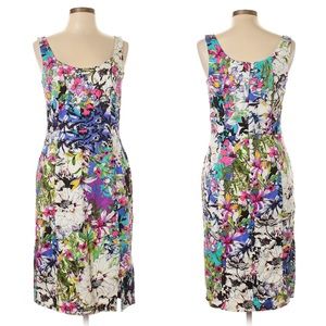 NICOLE MILLER Floral Multicolor Midi Dress 12